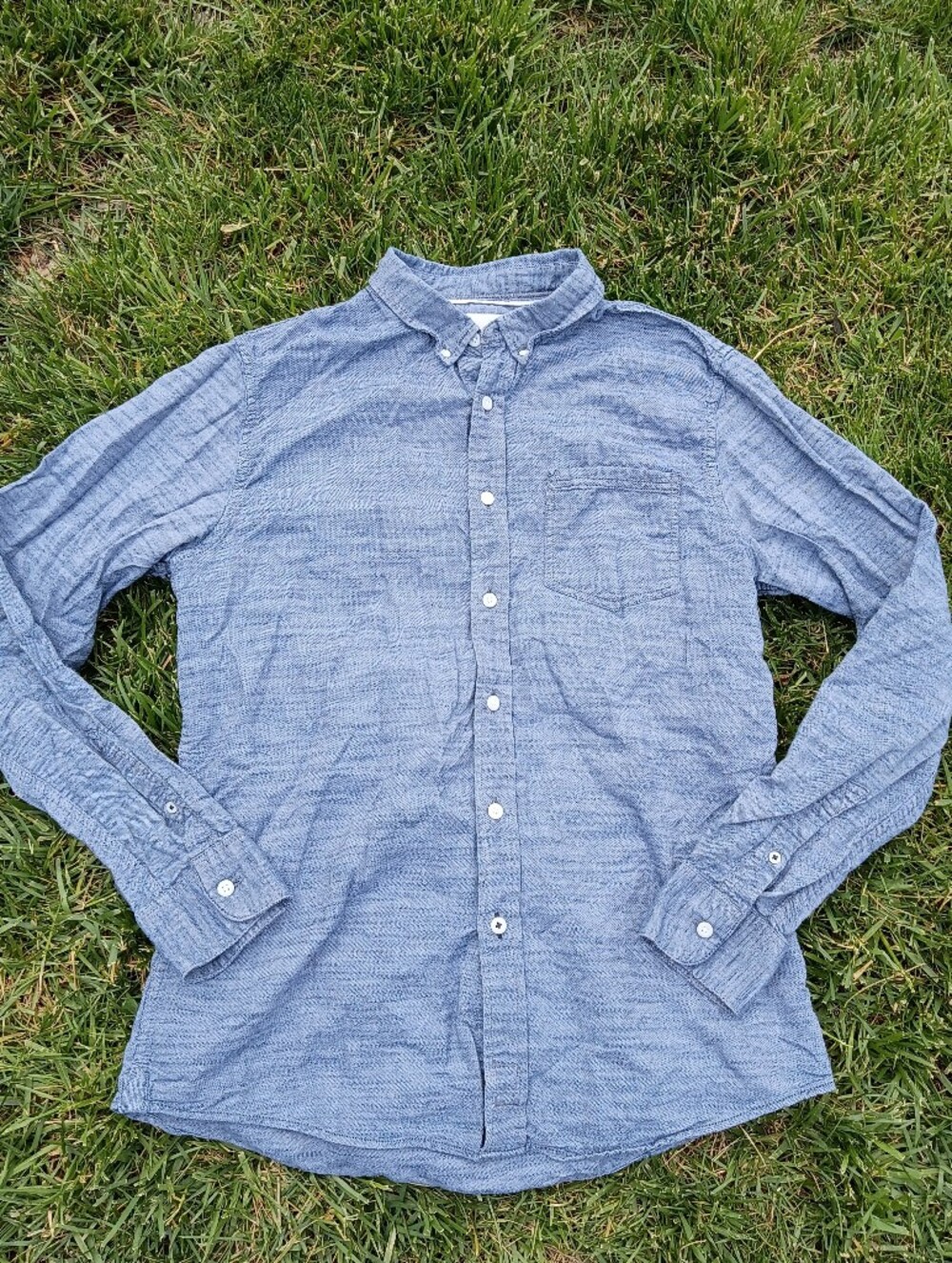 1901 Nordstrom Men’s XL Chambray Shirt - Blue Button-Down Long Sleeve
